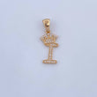 Pendant Letter I Crown 1.45gr / 2.6cm / White Zircons 18K Yellow Gold &