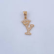 Dije Letra Y Corona 1.55gr / 2.6cm / Circones Blancos Oro Amarillo 18K &