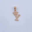 Dije Letra Y Corona 1.6gr / 2.6cm / Circones Blancos Oro Amarillo 18K &