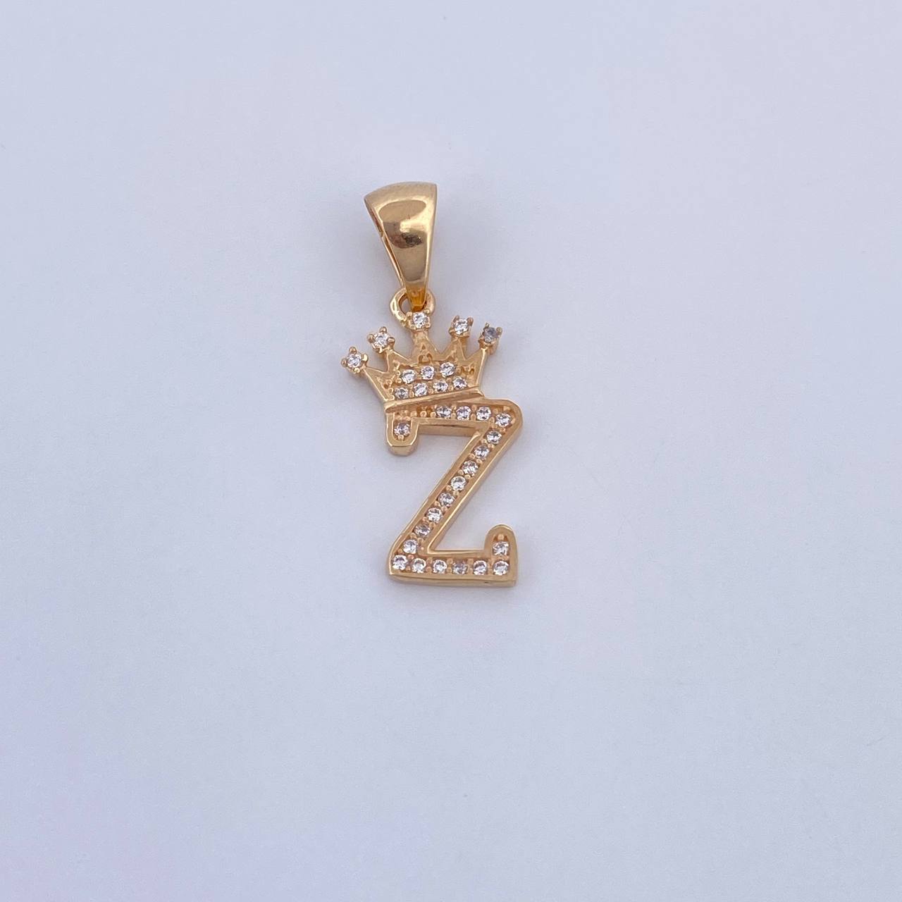 Pendant Letter Z Crown 1.6gr / 2.6cm / White Zircons 18K Yellow Gold &