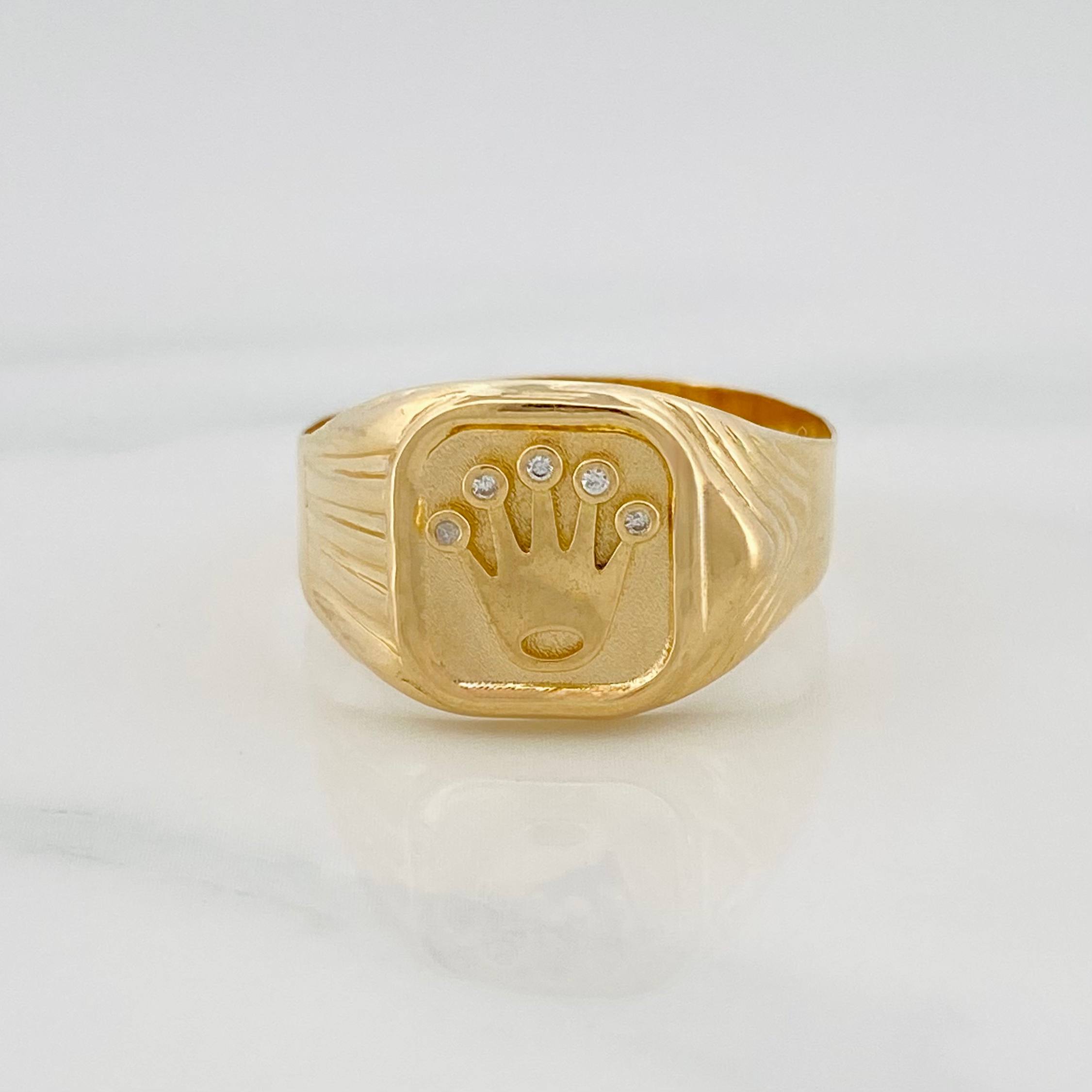 Crown Ring 3 g / Size 10 1/2 Yellow Gold 18K