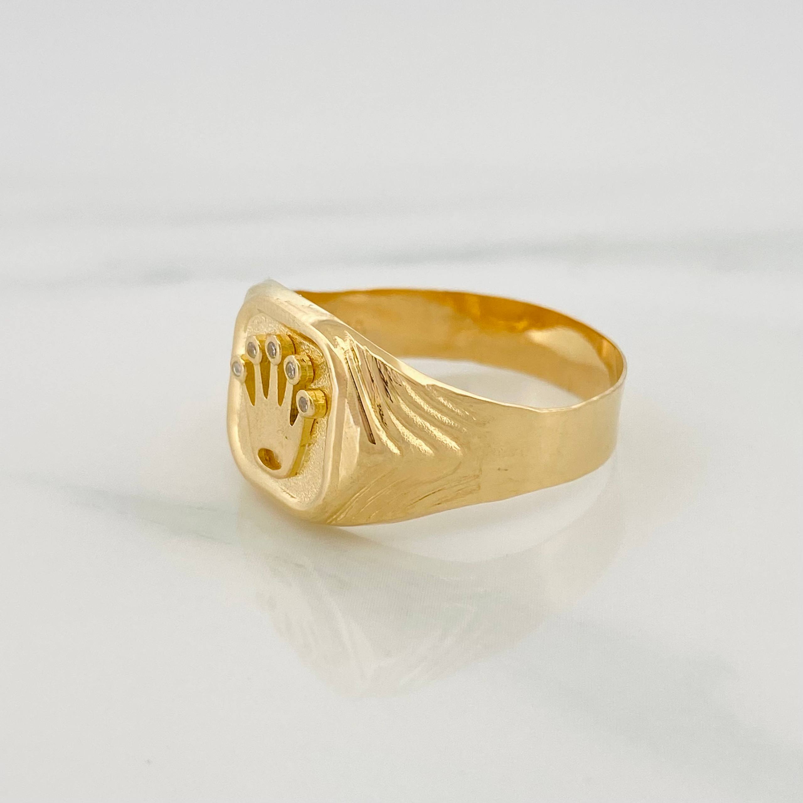 Crown Ring 3 g / Size 10 1/2 Yellow Gold 18K
