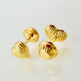 Topos Corazón Rayado 0.6gr / 6mm Oro Amarillo 18K