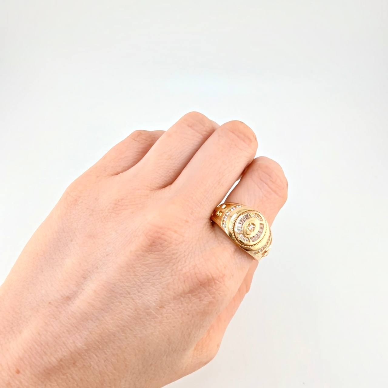 Double Oval Cross Ring 9.35g / T9 3/4 Yellow Gold 18K