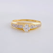 Anillo Solitario Hileras Tupidas 1.85g / T7 1/4 Oro Amarillo 18K