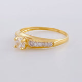 Anillo Solitario Hileras Tupidas 1.85g / T7 1/4 Oro Amarillo 18K