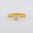 Solitaire Ring with Heart Bridges 2g / Size 5 1/4 Yellow Gold 18K