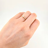 Anillo Solitario Corazones Puenteados 2g / T6 1/4 Oro Amarillo 18K