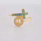 Anillo Circulo fe cruz 1.55g / T6 1/2 Oro Amarillo 18K