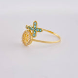 Anillo Circulo fe cruz 1.55g / T6 1/2 Oro Amarillo 18K