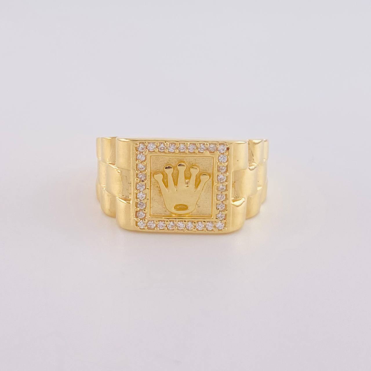 Anillo Correa cuadrado corona 7.55g / T10 3/4 Oro Amarillo 18K