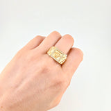 Anillo Correa cuadrado corona 7.55g / T10 3/4 Oro Amarillo 18K