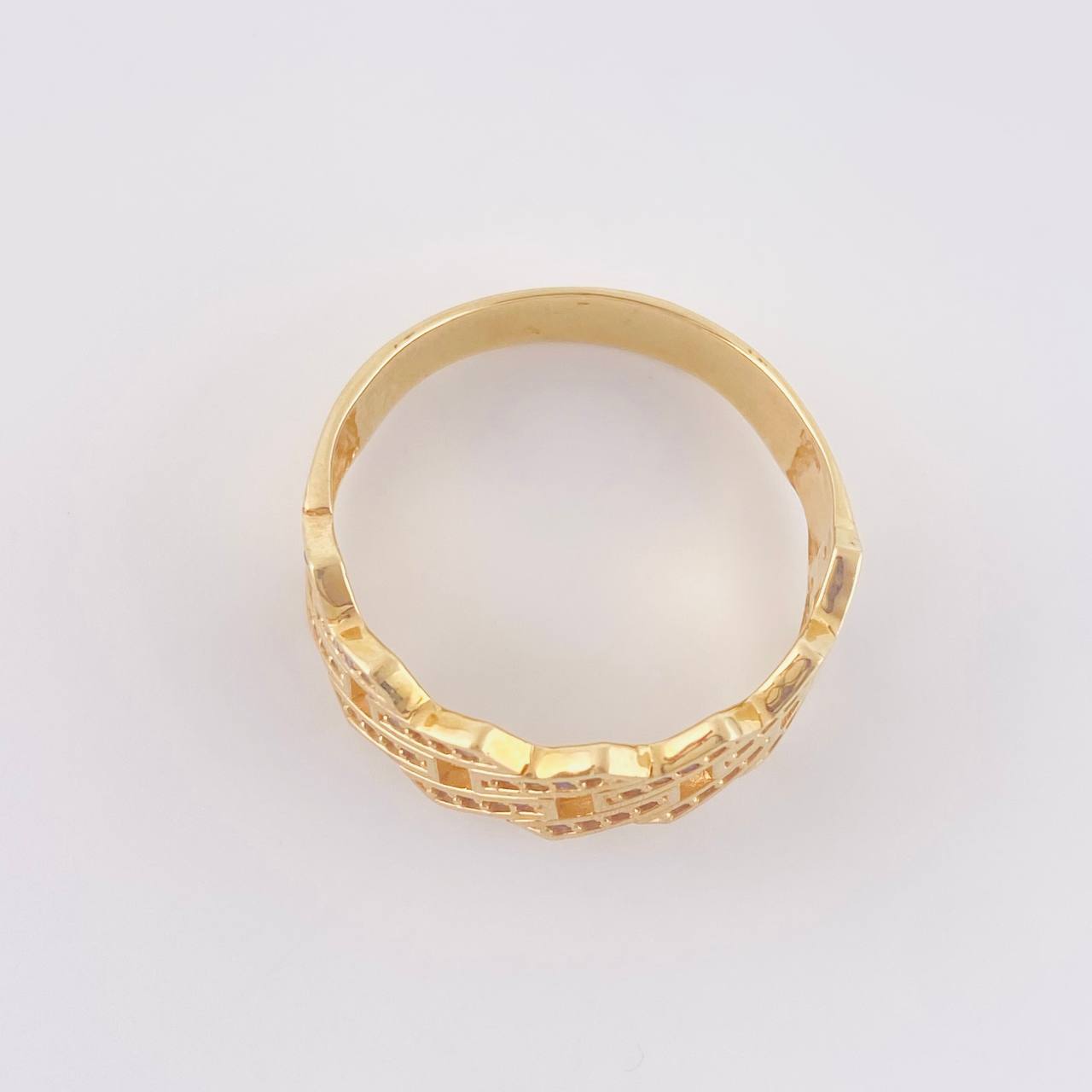 Square Cuban Ring 4.25g / Size 10 3/4 Yellow Gold 18K