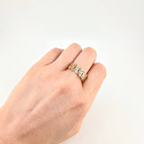 Square Cuban Ring 4.25g / Size 10 3/4 Yellow Gold 18K