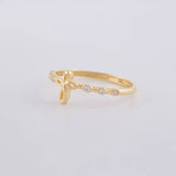 Cross Silhouette Ring 1.3g / Size 7 Yellow Gold 18K