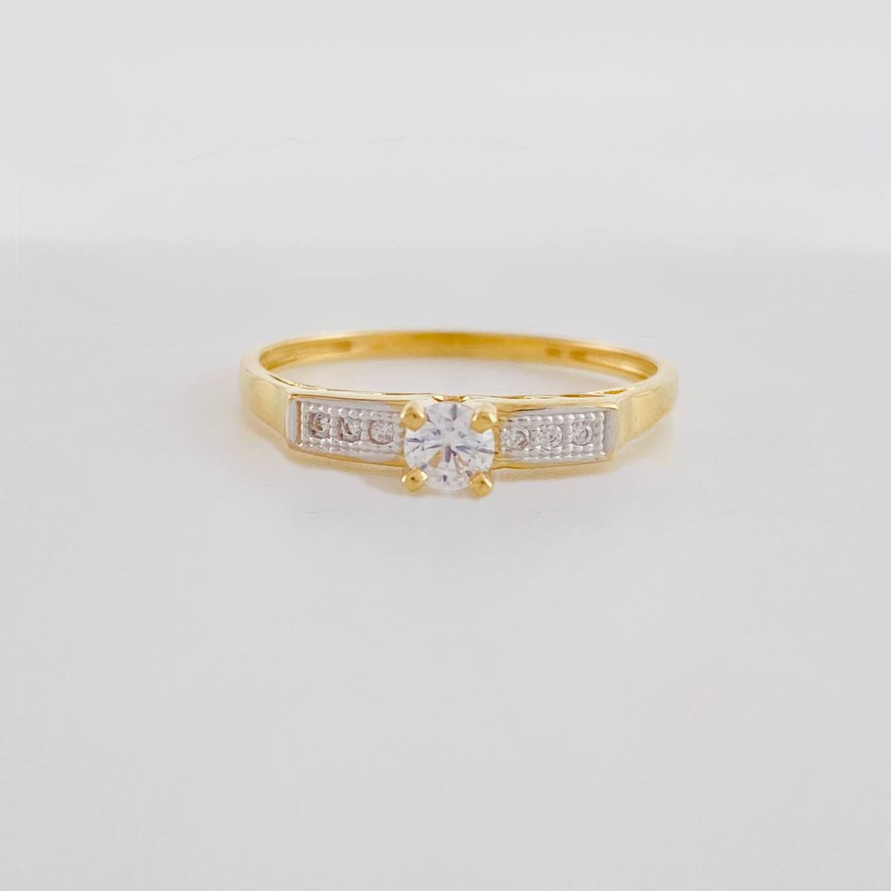 Basket Solitaire Ring Dense 1.75g / T7 1/2 Yellow Gold 18K