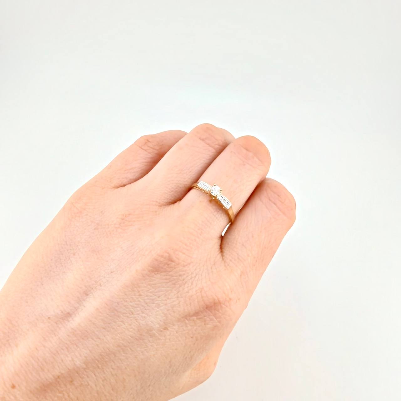 Basket Solitaire Ring Dense 1.75g / T7 1/2 Yellow Gold 18K