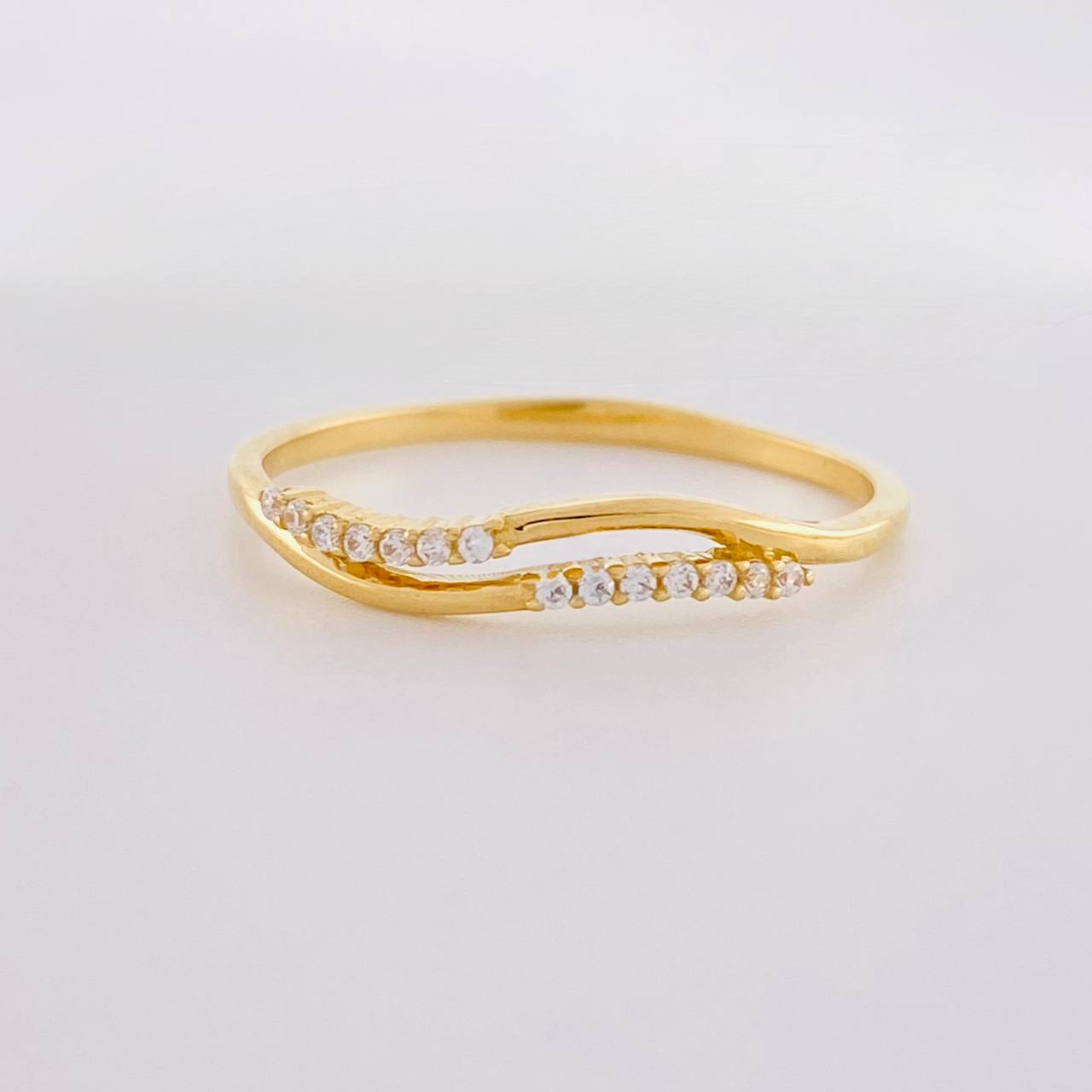 Anillo Lineas curved 1.25g / T7 1/4 Oro Amarillo 18K