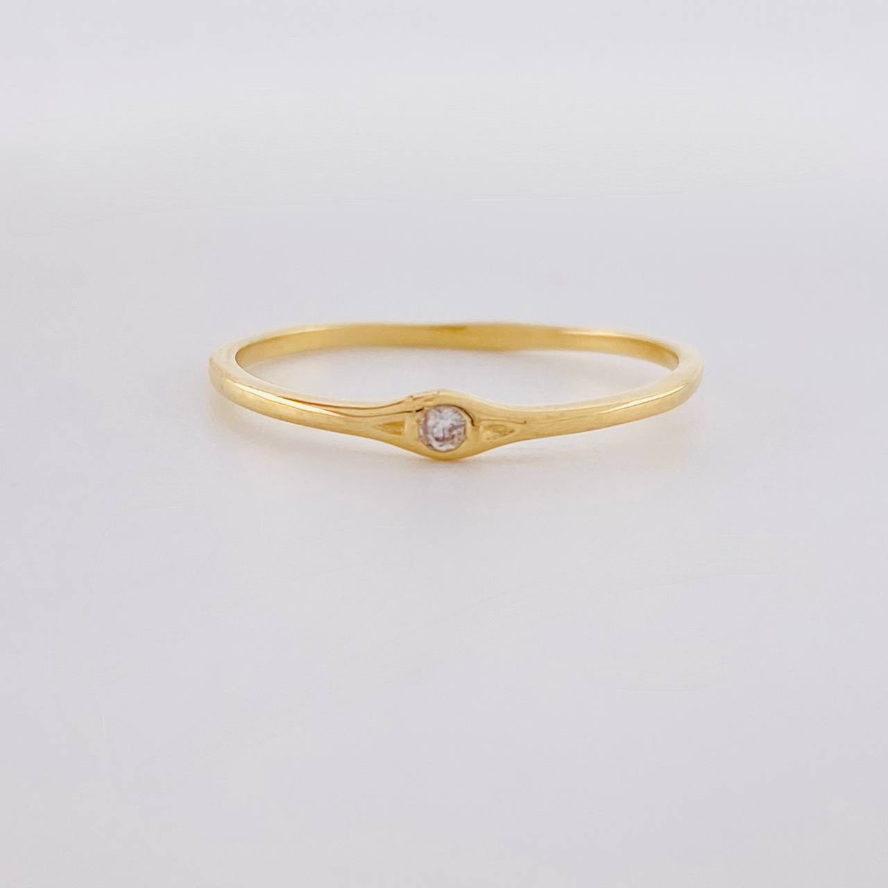 Anillo Zirconia 1.15g / T7 1/4 Oro Amarillo 18K