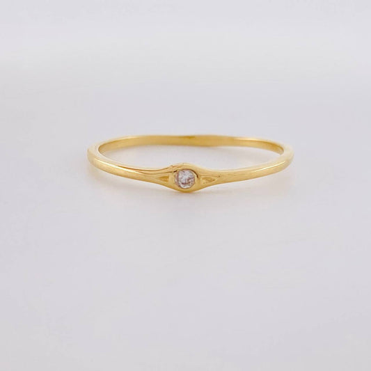 Anillo Zirconia 1.15g / T7 1/4 Oro Amarillo 18K
