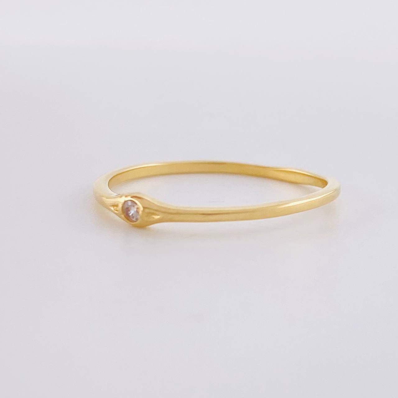 Anillo Zirconia 1.1g / T7 3/4 Oro Amarillo 18K