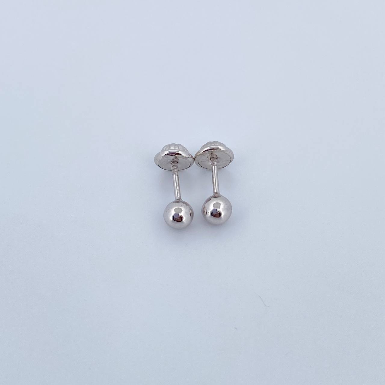 Topos Bola 0.55gr / 4mm Lisa Oro Blanco 18K &