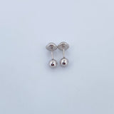 Stud Earrings Bead 0.5gr / 4mm Polished White Gold 18K &