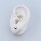 Stud Earrings Bead 0.5gr / 4mm Polished White Gold 18K &