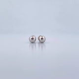 Stud Earrings Bead 0.7gr / 6mm Polished White Gold 18K &