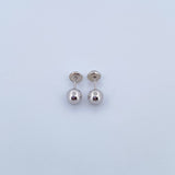 Stud Earrings Bead 0.7gr / 6mm Polished White Gold 18K &