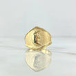 Moon Face Signet Ring 1.85gr / Size 7 / Textured Matte 18K Yellow Gold