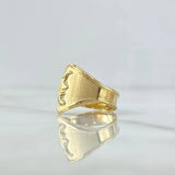 Moon Face Signet Ring 1.85gr / Size 7 / Textured Matte 18K Yellow Gold