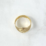 Moon Face Signet Ring 1.85gr / Size 7 / Textured Matte 18K Yellow Gold