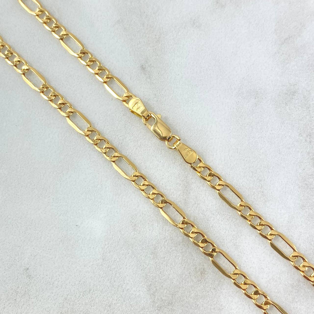 Cadena Figaro 4.2gr / 60cm / 3.5mm Oro Amarillo +0 18K