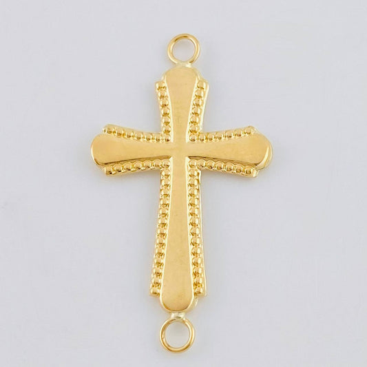 Charm Bordered Cross 0.75 g / 1 1/4 in 18K Yellow Gold