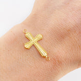 Herraje Cruz Bordeada 0.75 g / 1 1/4 in Oro Amarillo 18K