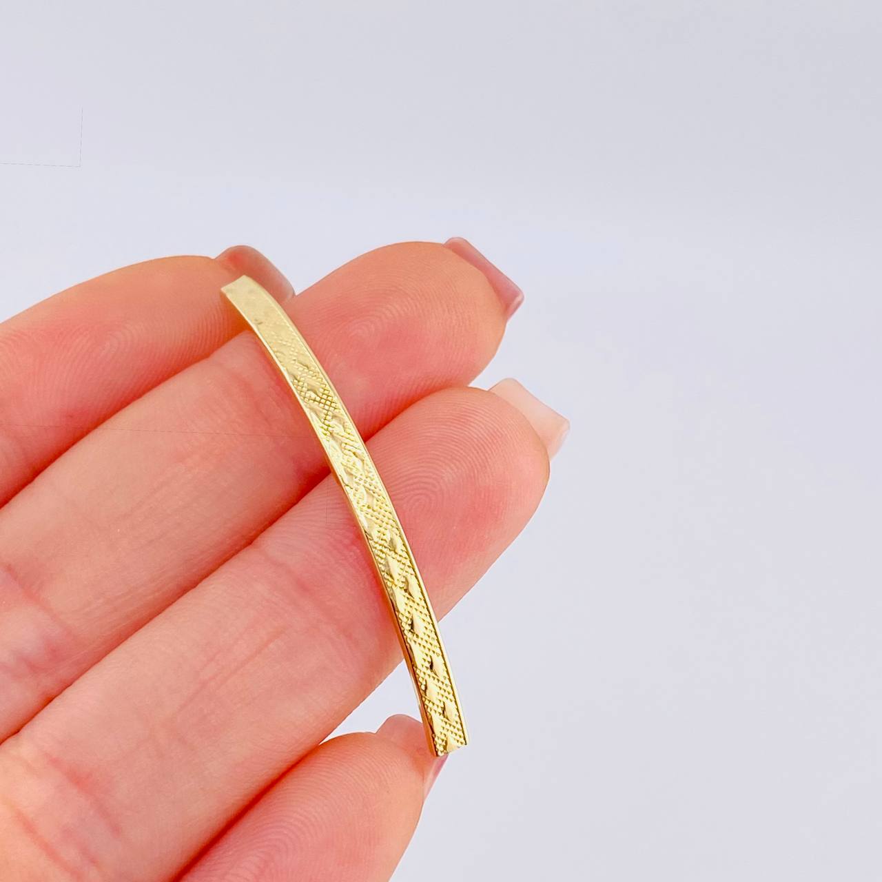 Herraje Tubular Rombo 0.4 g / 1 3/4 in Oro Amarillo 18K