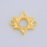 Herraje Estrella De David 0.6 g / 3/4 in Oro Amarillo 18K