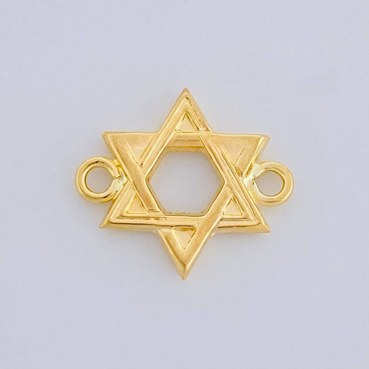 Herraje Estrella De David 0.6 g / 3/4 in Oro Amarillo 18K