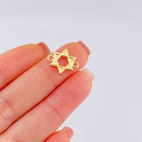 Herraje Estrella De David 0.6 g / 3/4 in Oro Amarillo 18K