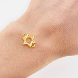Herraje Estrella De David 0.6 g / 3/4 in Oro Amarillo 18K