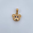 Dije Rostro Oso 1.55gr / 1.6cm / Circones Blancos Azules Oro Amarillo 18K &