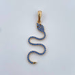 Pendant Snake 1.75gr / 3.9cm / Black Blue Zircons 18K Yellow Gold &