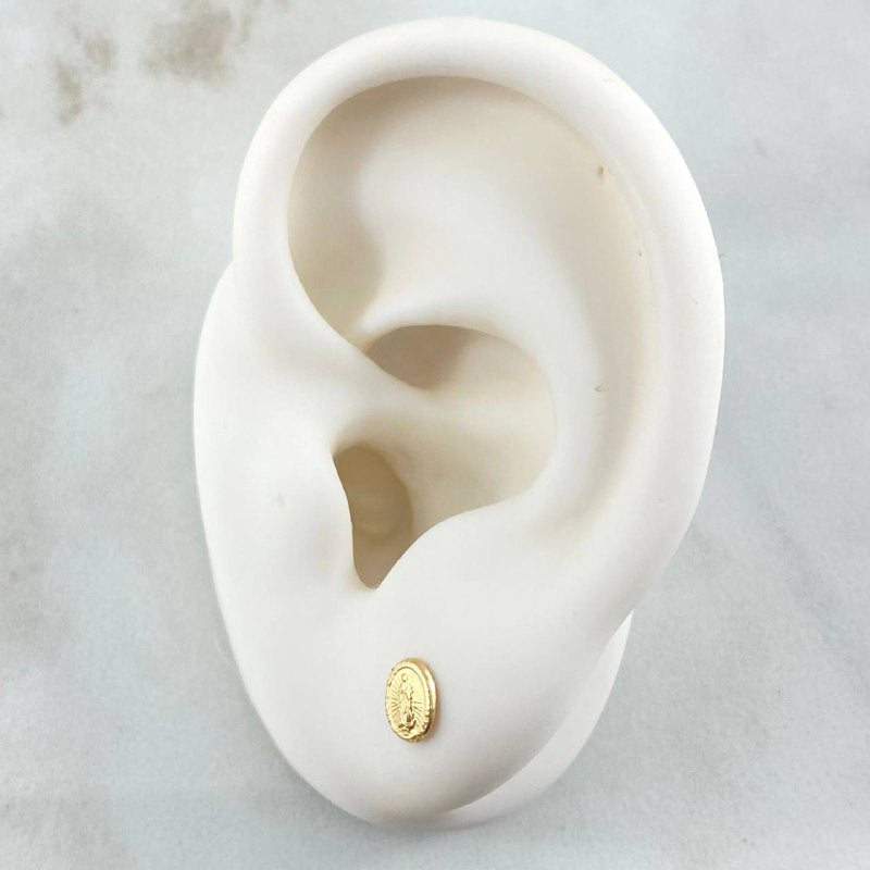 Virgin Guadalupe Stud Earrings 0.55gr / 18K Gold *