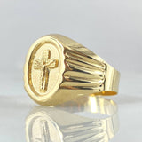 Anillo Sello Cruz Cristo 2.45gr / T9 / Oro 18K *