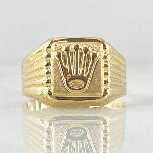 Signet Ring Crown 1.85gr / Size 6 / 18K Yellow Gold