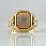 Anillo Sello Cuadrado 4.35gr / T10 / Tres Oros 18K