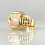 Anillo Sello Cuadrado 4.7gr / T10 3/4 / Tres Oros 18K ©