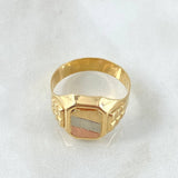 Anillo Sello Cuadrado 4.45gr / T6 3/4 / Tres Oros 18K ©