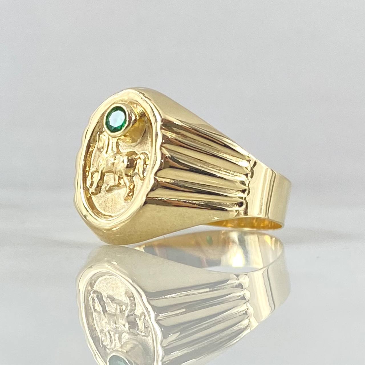 Horse Signet Ring 2.55gr / Size 8 3/4 / 18K Gold *